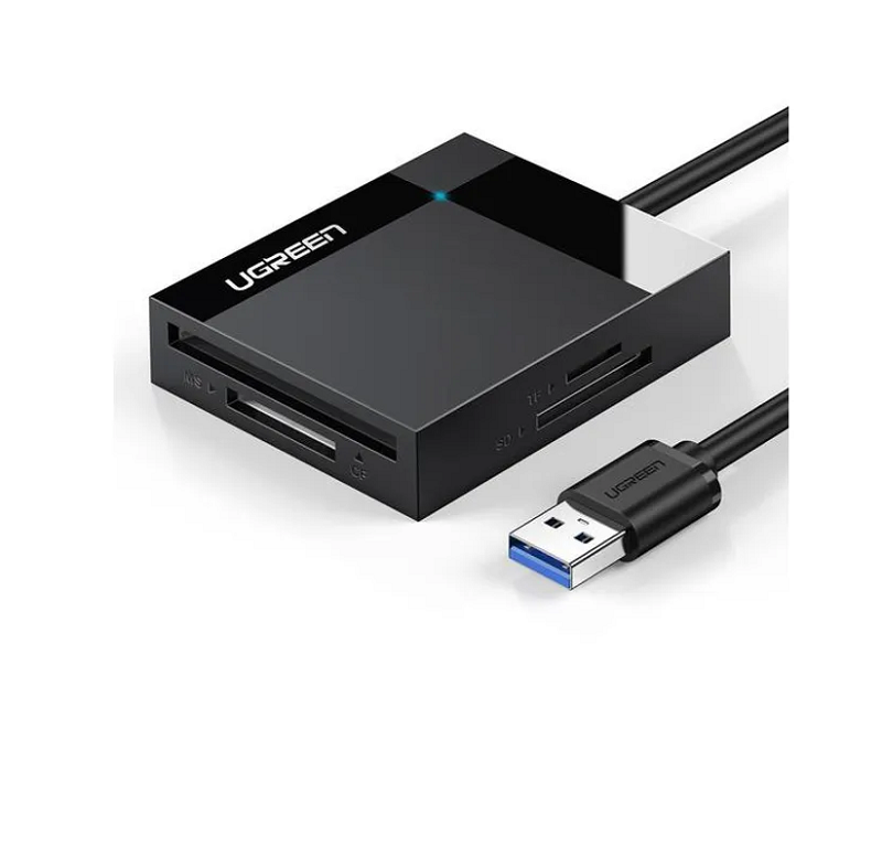 Ugreen 30333, Đầu đọc thẻ USB 3.0 dài 0.5M hỗ trợ SD/TF/MS/CF Cao cấp