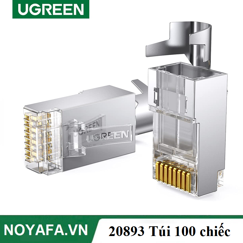 UGREEN 20893 Phích cắm mô-đun Cat6 FTP RJ45 Hai mảnh 100 chiếc