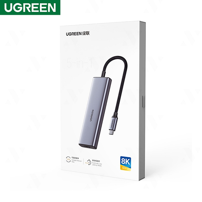 Ugreen 90376 Bộ chuyển đổi đa chức năng USB-C UGREEN 2*C HDMI-8K@60Hz