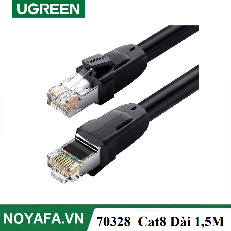 Ugreen 70328 Cáp mạng Cat8 đúc sẵn dài 1,5m (Đen) cao cấp