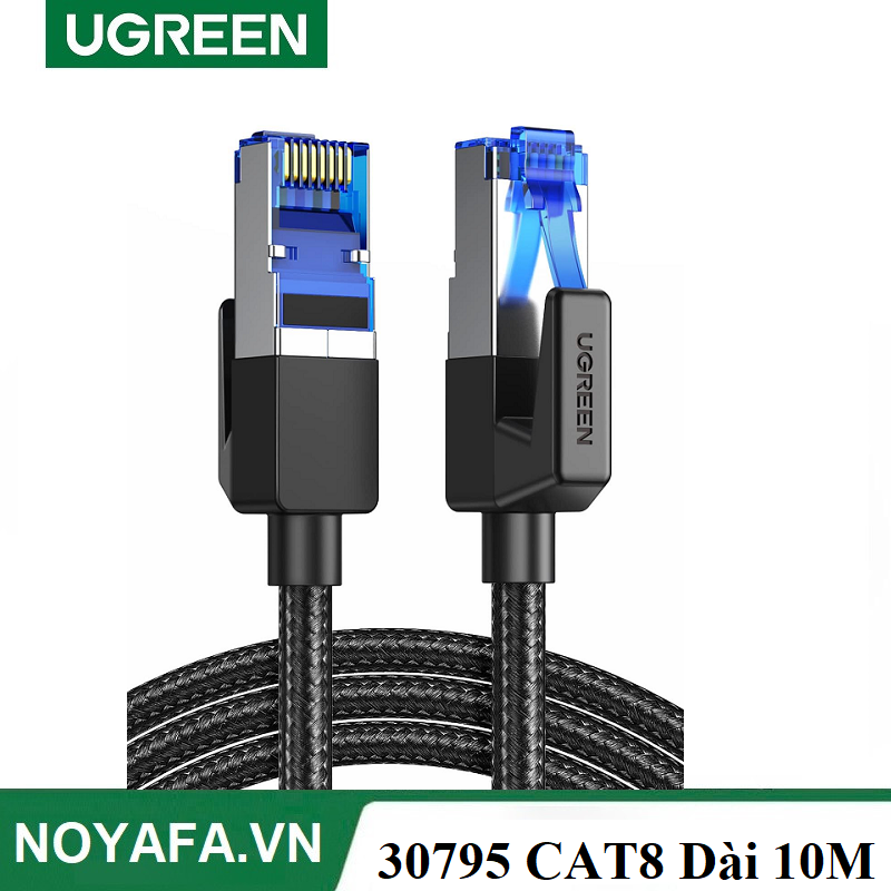 UGREEN 30795 Cáp mạng CAT8 đúc sẵn bọc dù dài 10M cao cấp