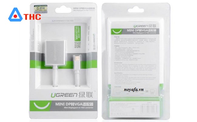 Dây cáp chuyển đổi mini DP to VGa Ugreen, Cáp chuyển đổi mini DP to VGA Ugreen cao cấp chính hãng 