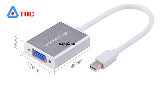 Dây cáp chuyển đổi mini DP to VGa Ugreen, Cáp chuyển đổi mini DP to VGA Ugreen cao cấp chính hãng 