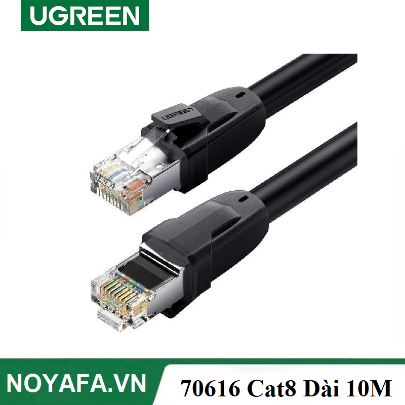 Ugreen 70616 Cáp mạng Cat8 đúc sẵn dài 10m (Đen) cao cấp