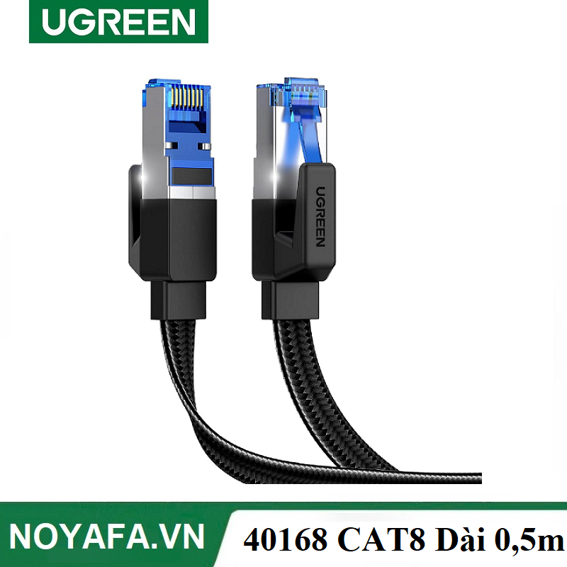 UGREEN 40168 Cáp mạng CAT8 đúc sẵn dẹt dài  0,5m chính hãng