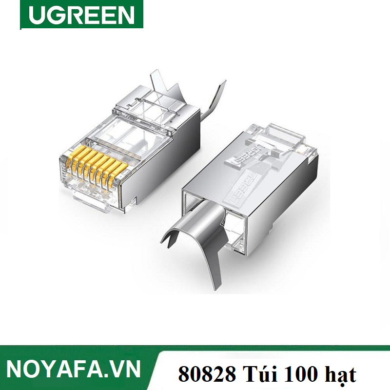 Ugreen 80828 Đầu bấm, Hạt mạng CAT6A  túi 100 Hạt cao cấp