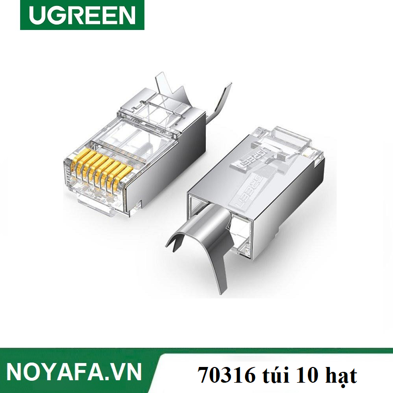 Ugreen 70316 Đầu bấm, Hạt mạng CAT6A Ugreen 70316 túi 10 Hạt cao cấp