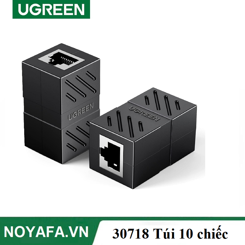 UGREEN 30718 Đầu nối cáp mạng LAN RJ45 màu đen Túi 10 chiếc chính hãng