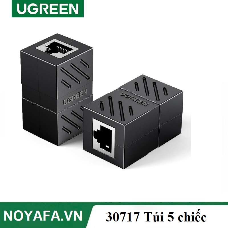 UGREEN 30717 Đầu nối cáp mạng LAN RJ45 màu đen Túi 5 chiếc chính hãng