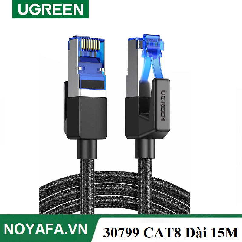 UGREEN 30799 Cáp mạng CAT8 đúc sẵn bọc dù dài 15M cao cấp