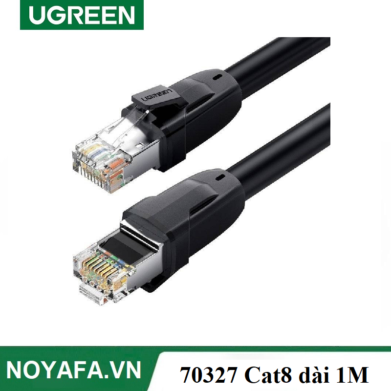 Ugreen 70327 Cáp mạng Cat8 đúc sẵn dài 1m (Đen) cao cấp