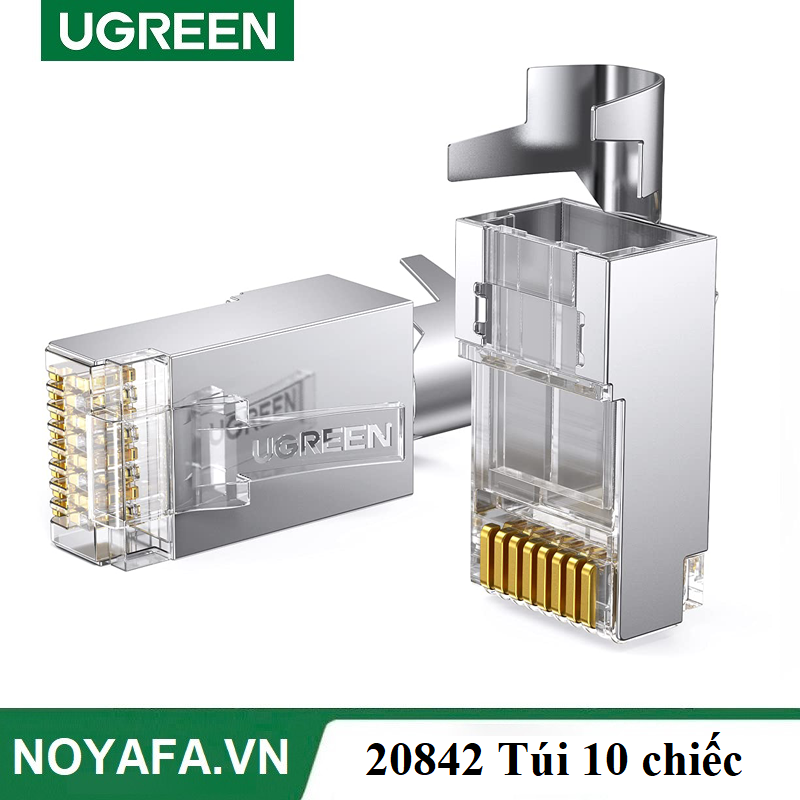 UGREEN 20842 Phích cắm mô-đun Cat6 FTP RJ45 Hai mảnh 10 chiếc