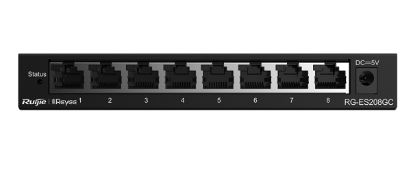 Thiết bị chuyển mạch RG-ES208GC  8 cổng Gigabit, 8 cổng RJ45 Gigabit, vỏ thép để bàn chính hãng
