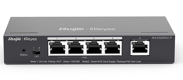 Thiết bị chuyển mạch RG-ES205GC-P, PoE được quản lý trên đám mây gigabit thông minh 5 cổng cao cấp