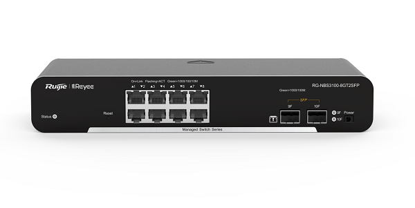 Thiết bị chuyển mạchRG-NBS3100-8GT2SFP  Gigabit quản lý lớp 2 phi PoE loại 10 cổng, 2 uplink SFP