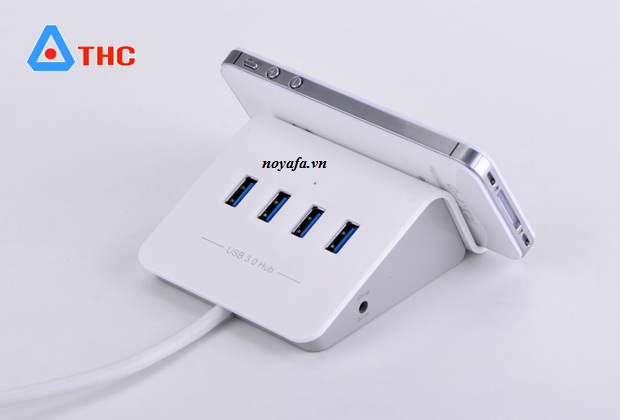 Bộ chia 4 cổng USB 3.0 hỗ trợ nguồn 5V-3A chính hãng, 