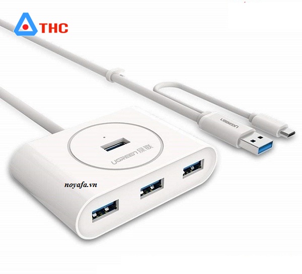 Bộ chia USB, hub 4 cổng USB 3.0 hỗ trợ OTG Chính hãng Ugreen 20284