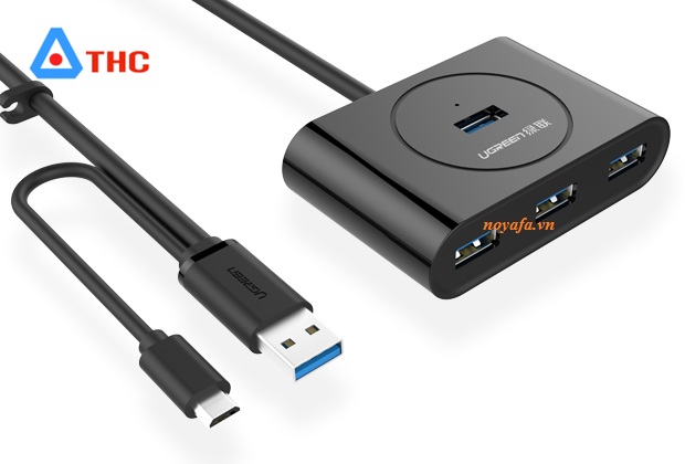 Bộ chia USB, hub 4 cổng USB 3.0 hỗ trợ OTG Chính hãng Ugreen 20292