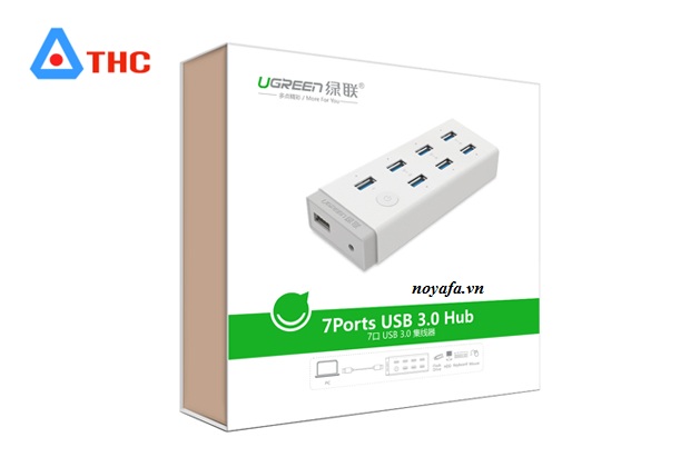 Hub đa năng 7 cổng USB 3.0 Ugreen, Kèm sạc điện thoại 