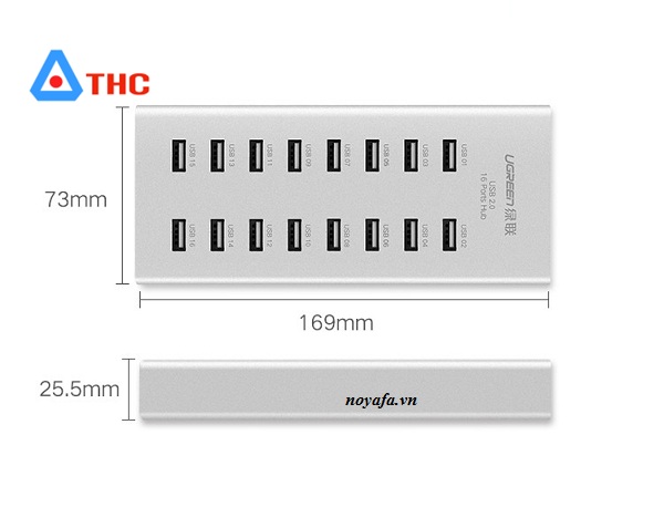 Bộ chia USB 2.0 16 cổng hỗ trợ nguồn ngoài 