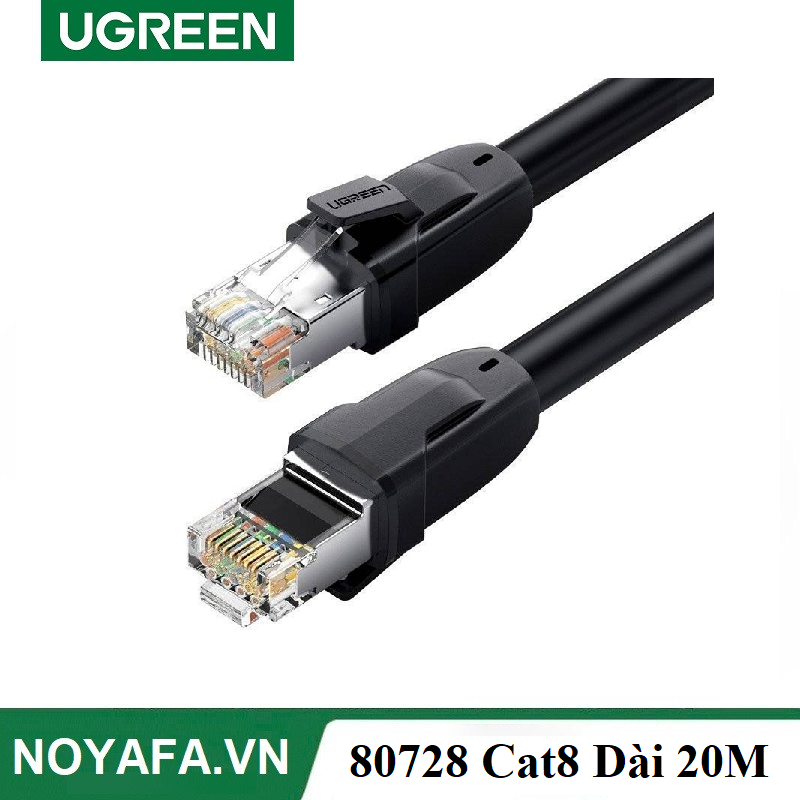 Ugreen 80728 Cáp mạng Cat8 đúc sẵn dài 20m (Đen) cao cấp