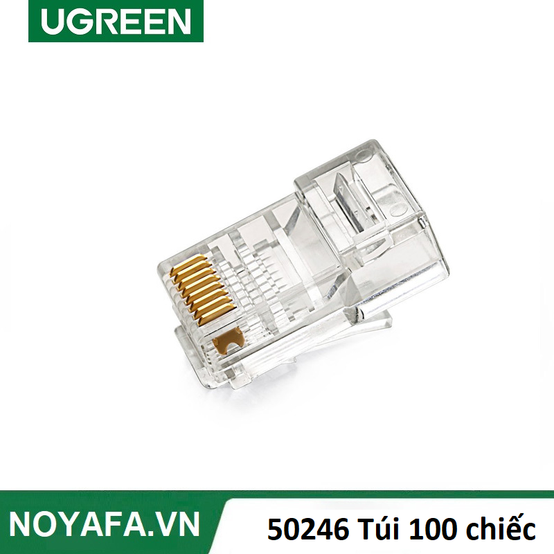 Ugreen 50246, Đầu bấm mạng RJ45 cat 5e Túi 100 Chiếc Cao Cấp Chính Hãng