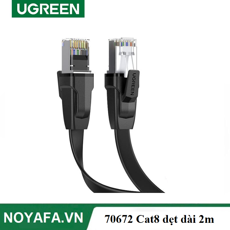 UGREEN 70672 Cáp mạng đúc sẵn dẹt Cat8 dài 2m màu đen chính hãng