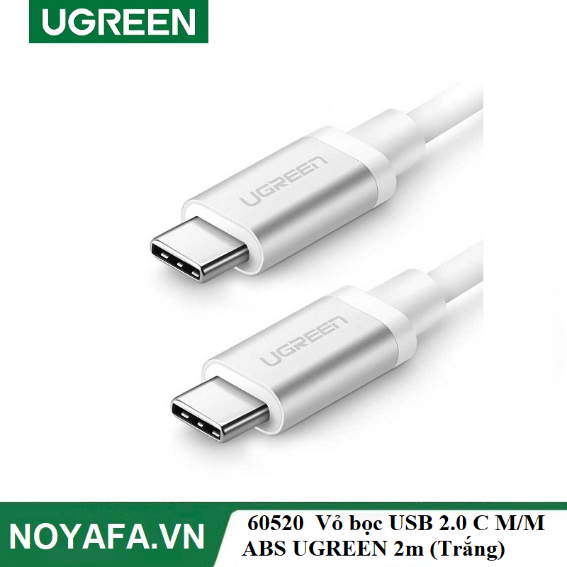 UGREEN 60520  Vỏ bọc USB 2.0 C M/M ABS UGREEN 2m (Trắng)