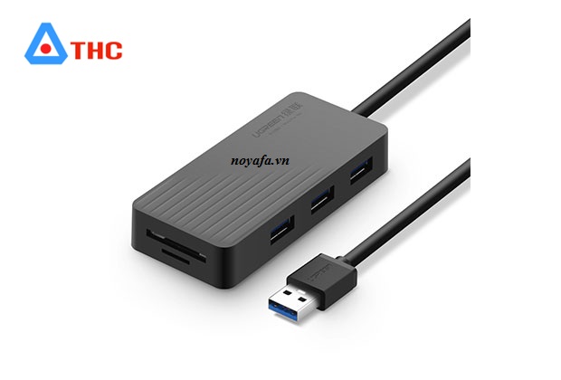 Bộ chia USB 3.0 ra 3 cổng chính hãng Ugreen 30413  kèm đọc thẻ nhớ SD