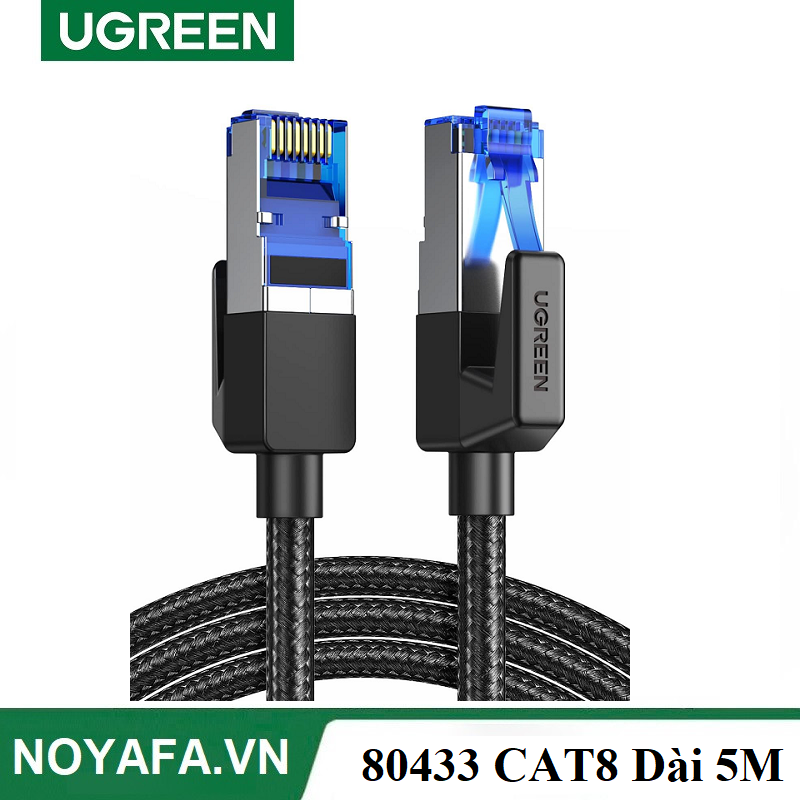 UGREEN 80433 Cáp mạng CAT8 đúc sẵn bọc dù dài 5M cao cấp