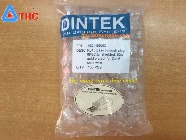 Đầu bấm, Hạt mạng RJ45 Xuyên thấu Dintek cao cấp