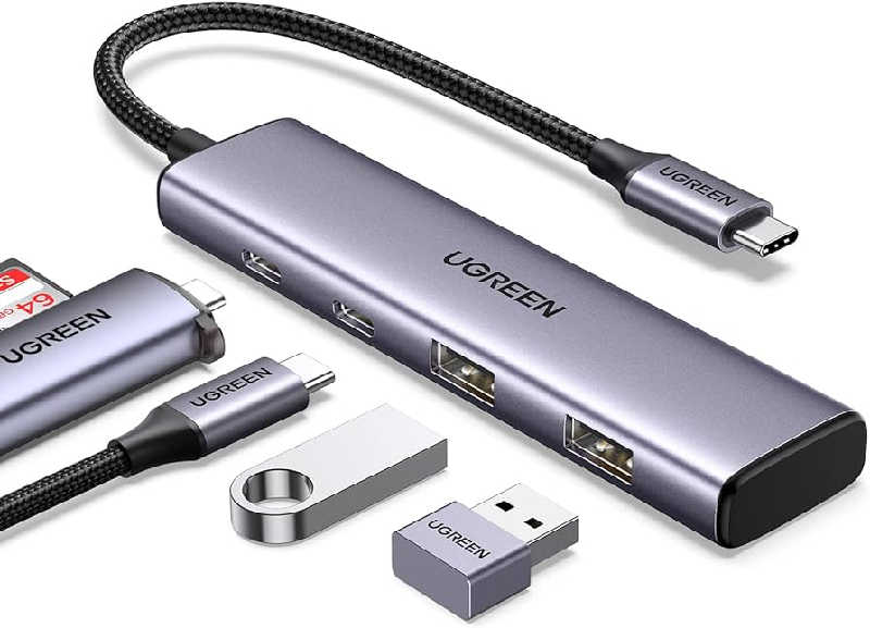 Ugreen 15395 Bộ chuyển đổi USB-C sang USB-A 3.0*2+USB-C 3.0*2