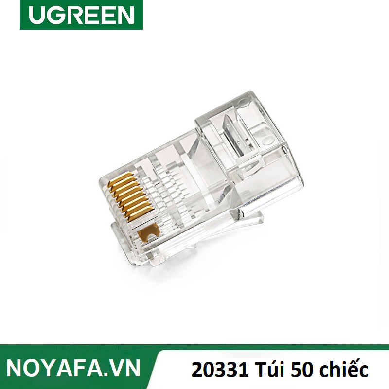 Ugreen 20331, Đầu bấm mạng RJ45 cat 5e Túi 50 Chiếc Cao Cấp Chính Hãng