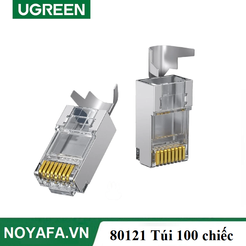 UGREEN 80121 Đầu bấm mạng Cat6 FTP RJ45 Hai mảnh 100 chiếc cao cấp