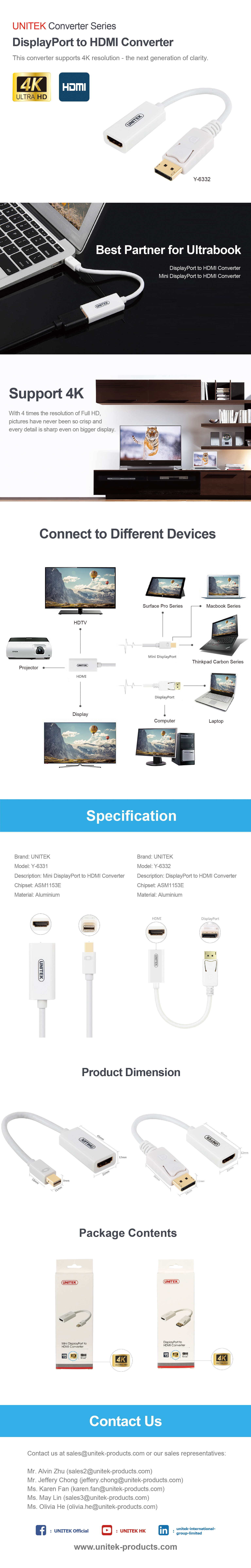 Cáp chuyển đổi DisplayPort sang HDMI (Hỗ trợ 4K) Y-6332