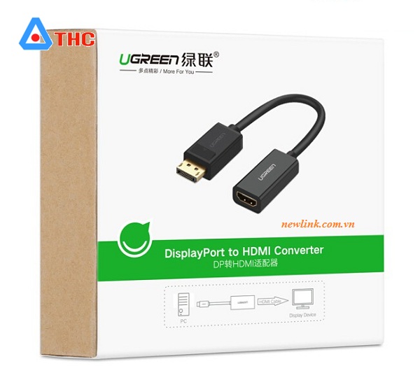 Cáp chuyển đổi DP to HDMI Ugreen 1,5m 