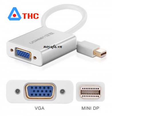 Dây cáp chuyển đổi mini DP to VGa Ugreen, Cáp chuyển đổi mini DP to VGA Ugreen cao cấp chính hãng 