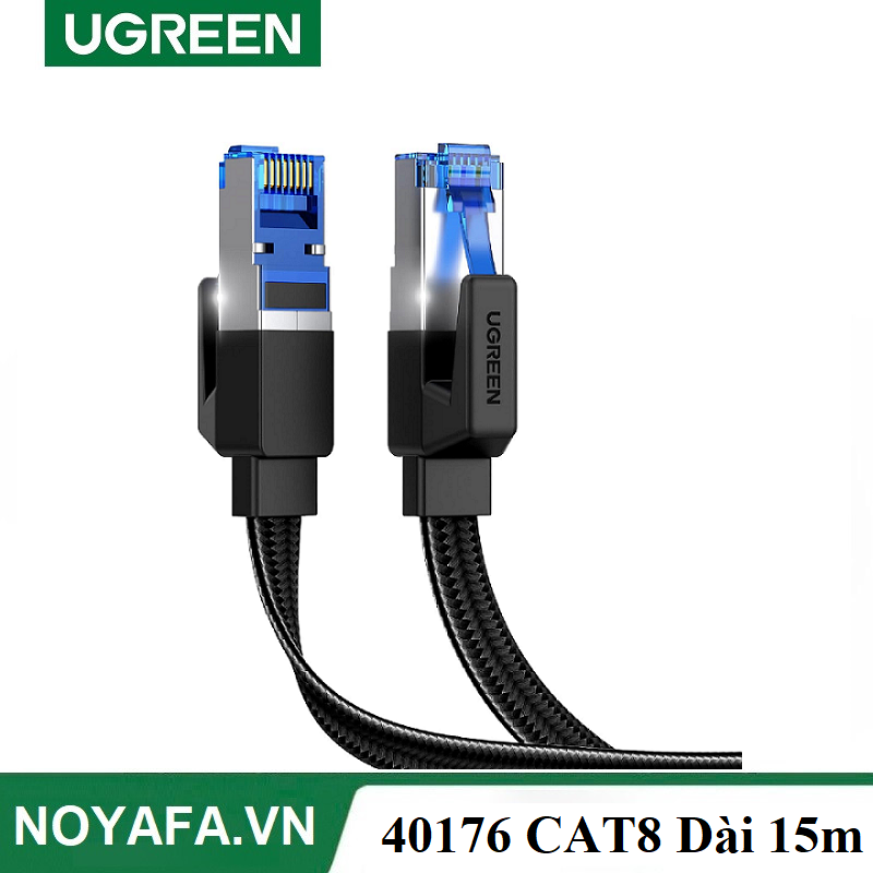 UGREEN 40176 Cáp mạng CAT8 đúc sẵn dẹt dài 15m chính hãng