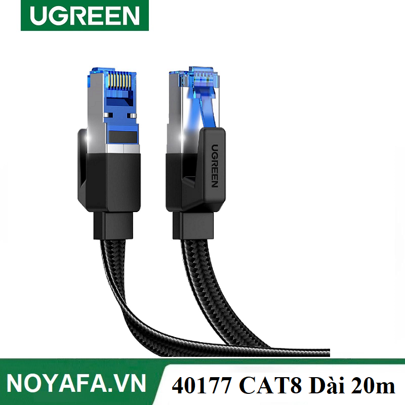 UGREEN 40177 Cáp mạng CAT8 đúc sẵn dẹt dài 20m chính hãng