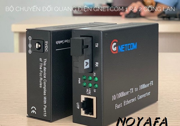  Bộ chuyển đổi quang điện GNETCOM 1 ra 2 Cổng LAN tốc độ 10/100 GNC-1111S-20/GNC-1112S-20