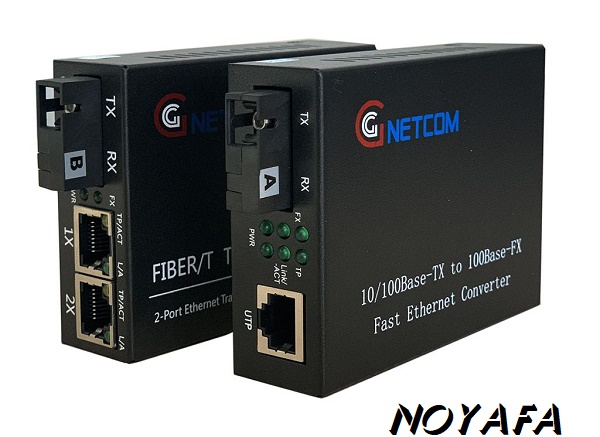  Bộ chuyển đổi quang điện GNETCOM 1 ra 2 Cổng LAN tốc độ 10/100 GNC-1111S-20/GNC-1112S-20