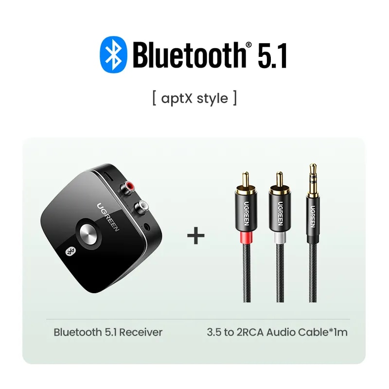 Ugreen 10399, Bộ thu Bluetooth 5.0 to Audio có Jack 3.5mm hổ trợ SRCC Chính Hãng