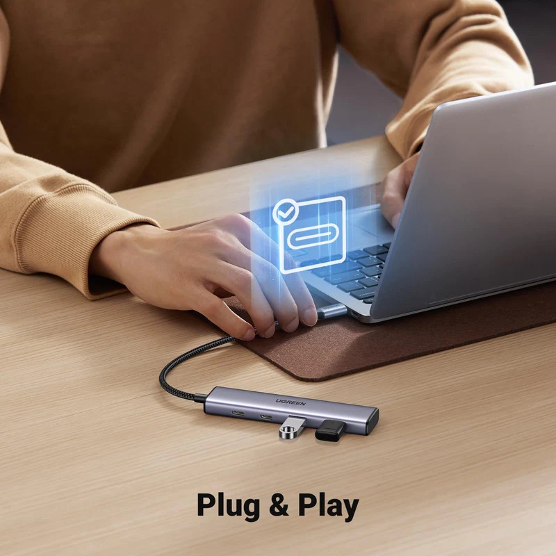 Ugreen 15395 Bộ chuyển đổi USB-C sang USB-A 3.0*2+USB-C 3.0*2