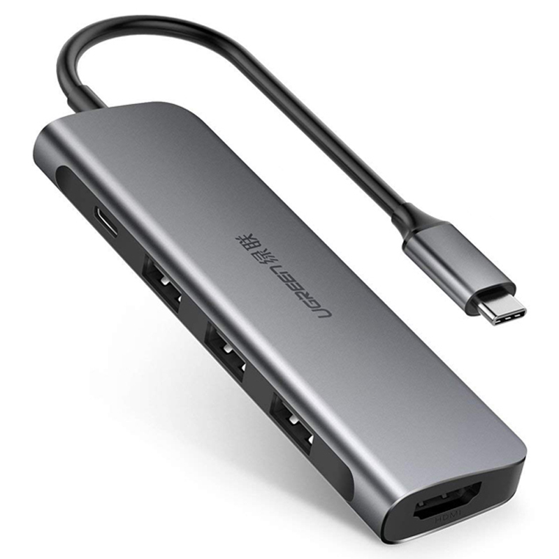 Ugreen 50209 Bộ chuyển đổi nguồn UGREEN USB Type C sang USB 3.0*3 + HDMI + PD 4K 30Hz