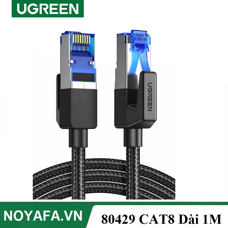 UGREEN 80429 Cáp mạng CAT8 đúc sẵn bọc dù dài 1M cao cấp