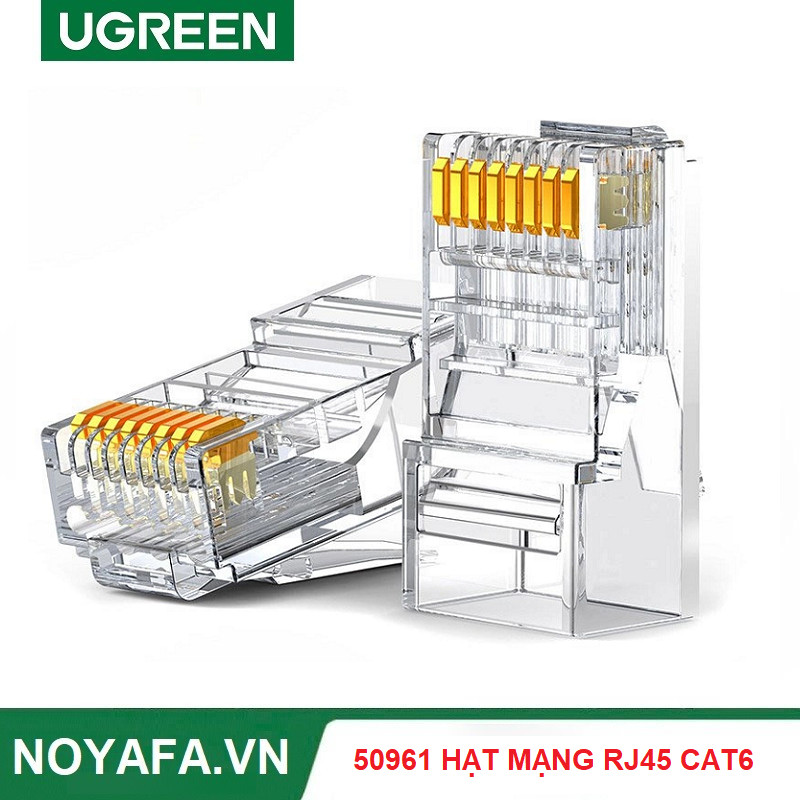 Ugreen 50961, Đầu bấm mạng RJ45 Cat6 Cao Cấp (Túi 10 cái)