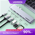 80856 Ugreen - Bộ Hub chuyển đổi 2xUSB C sang 2xUSB 3.0, 1xHDMI, 1xSD Card, 1xTF Card, 1xUSB-C