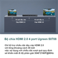 Bộ chia HDMI 1 ra 4 cổng UGREEN 50708EU hỗ trợ 4K@60Hz