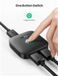 Bộ chuyển HDMI 2 vào 1 ra UGREEN 80126 hỗ trợ 4K@60Hz, nút chuyển tay