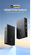 Bộ chuyển tín hiệu 2 CPU dùng 1 màn hình KVM Switch HDMI, USB Ugreen 90478 cao cấp